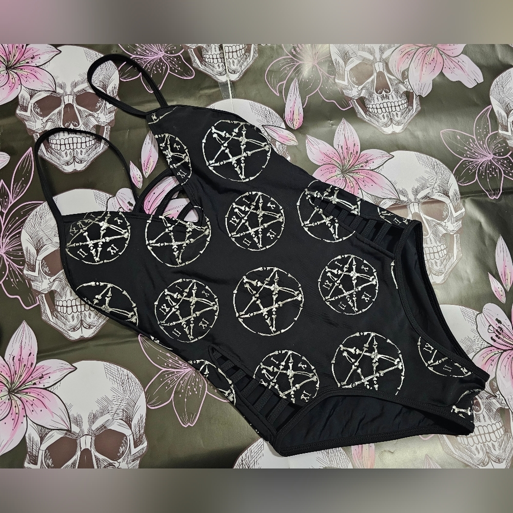 Too Fast Goth One Piece Swim 🏝